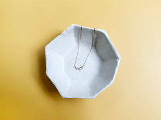 Handmade clay trinket dishes & stencil design