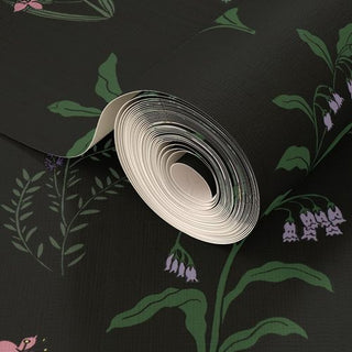 Graphic Floral Wallpaper (Black) | Wild Woods Collection