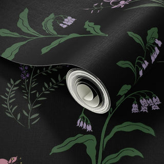 Graphic Floral Wallpaper (Black) | Wild Woods Collection