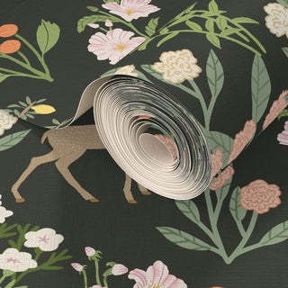 Floral Garden Wallpaper (Black) | Menagerie Collection