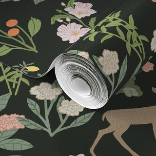 Floral Garden Wallpaper (Black) | Menagerie Collection